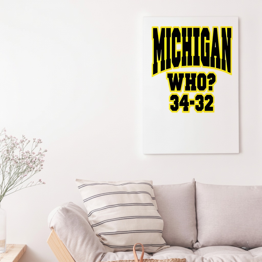 Michigan who 34-32 shirt