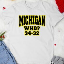 Michigan who 34-32 shirt