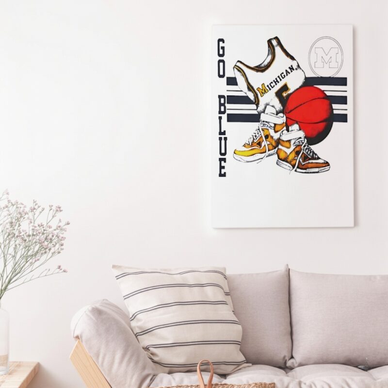 Michigan Wolverines Go Blue vintage_Canvas
