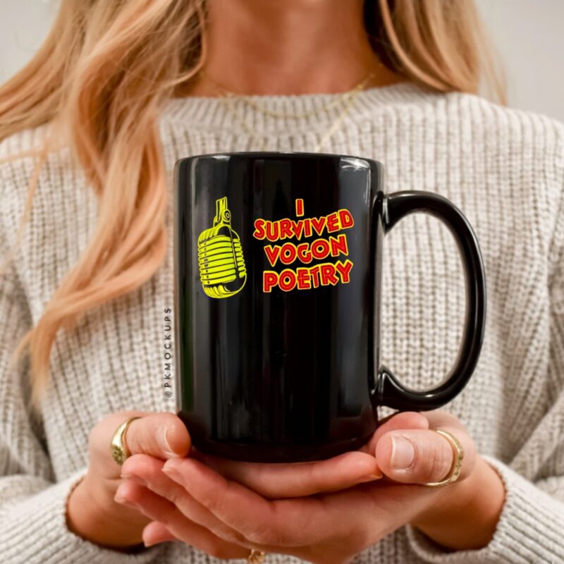 Microphone i survived vogon poetry_Ceramic Mug