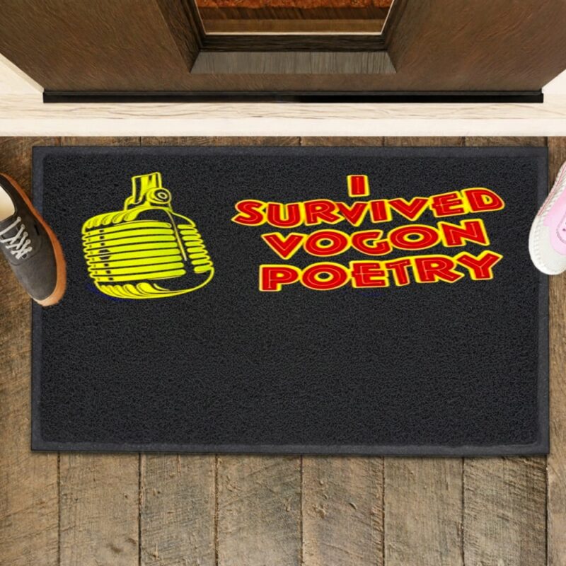 Microphone i survived vogon poetry_Rubber Doormat