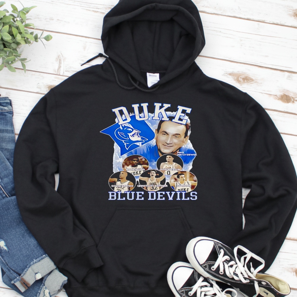 Mike Kyrie Jayson Shane Battier Christian Laettner Duke Blue Devils celebrating the legends shirt