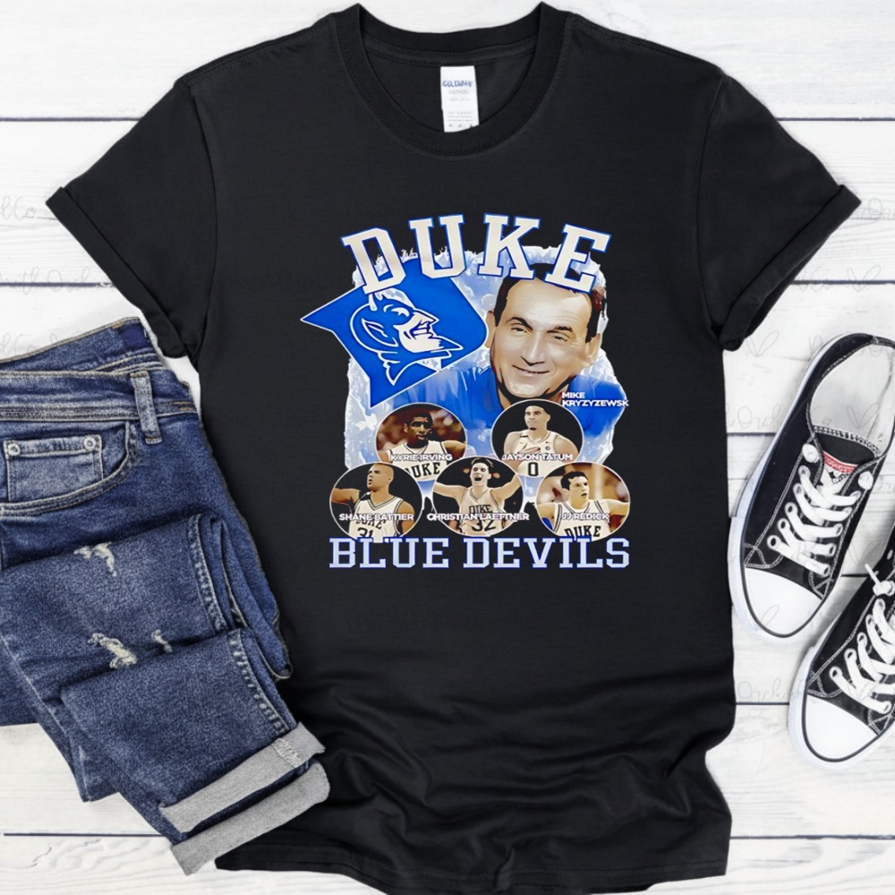 Mike Kyrie Jayson Shane Battier Christian Laettner Duke Blue Devils celebrating the legends shirt