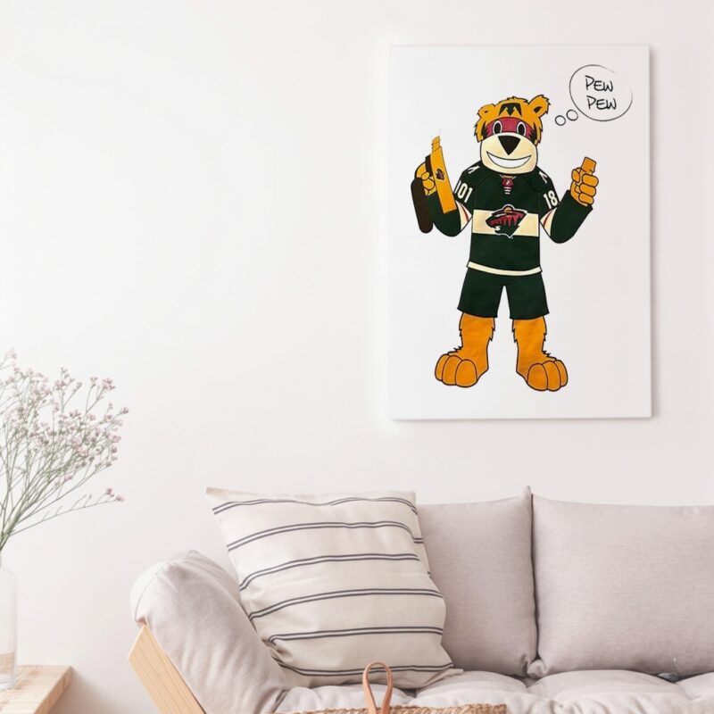 Minnesota Wild mascot Pew Pew_Canvas