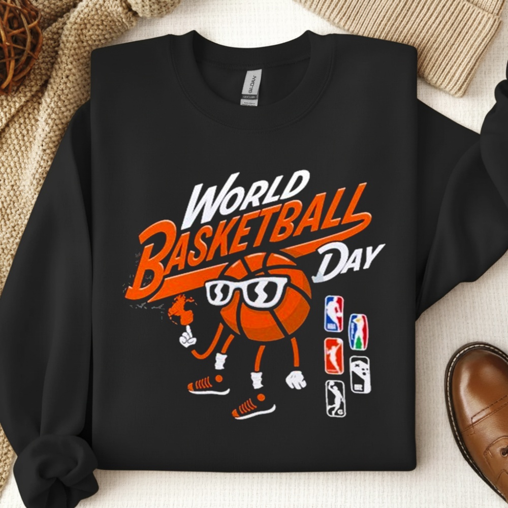 NBA World Basketball Day graphic logo shirt