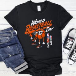 NBA World Basketball Day graphic logo shirt