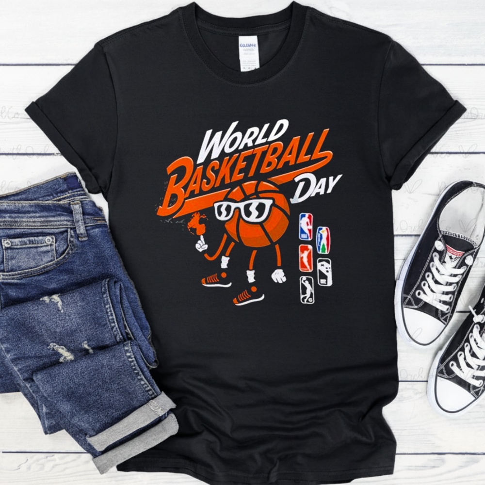 NBA World Basketball Day graphic logo shirt