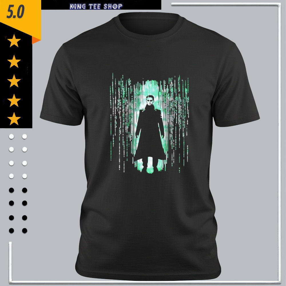 Neo The Matrix coded rain shirt