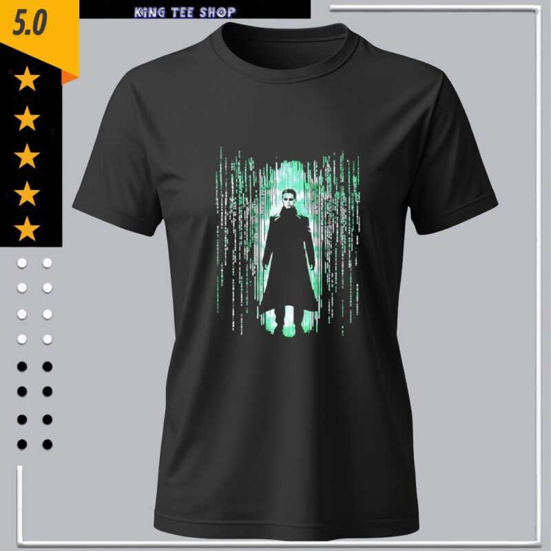 Neo The Matrix coded rain shirtNeo The Matrix code rain retro_Classic Women's T-Shirt