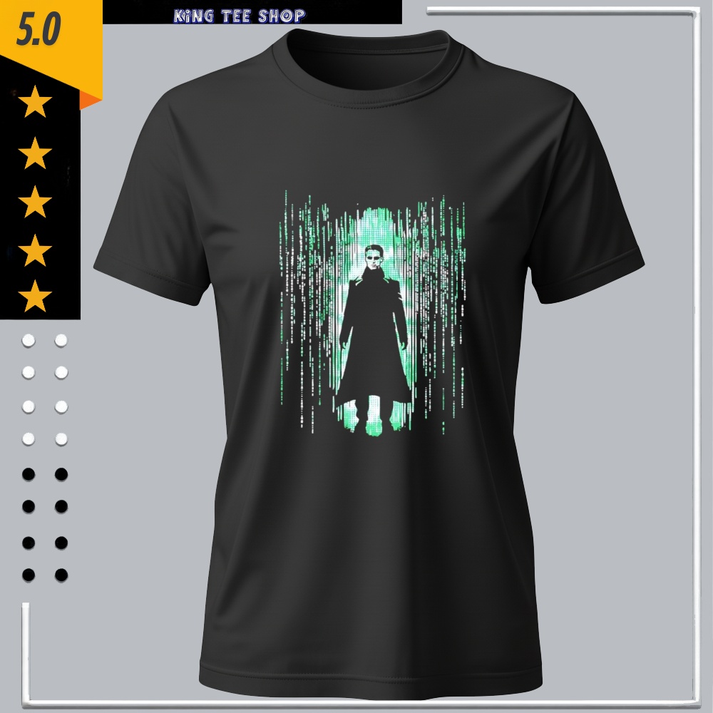 Neo The Matrix coded rain shirt