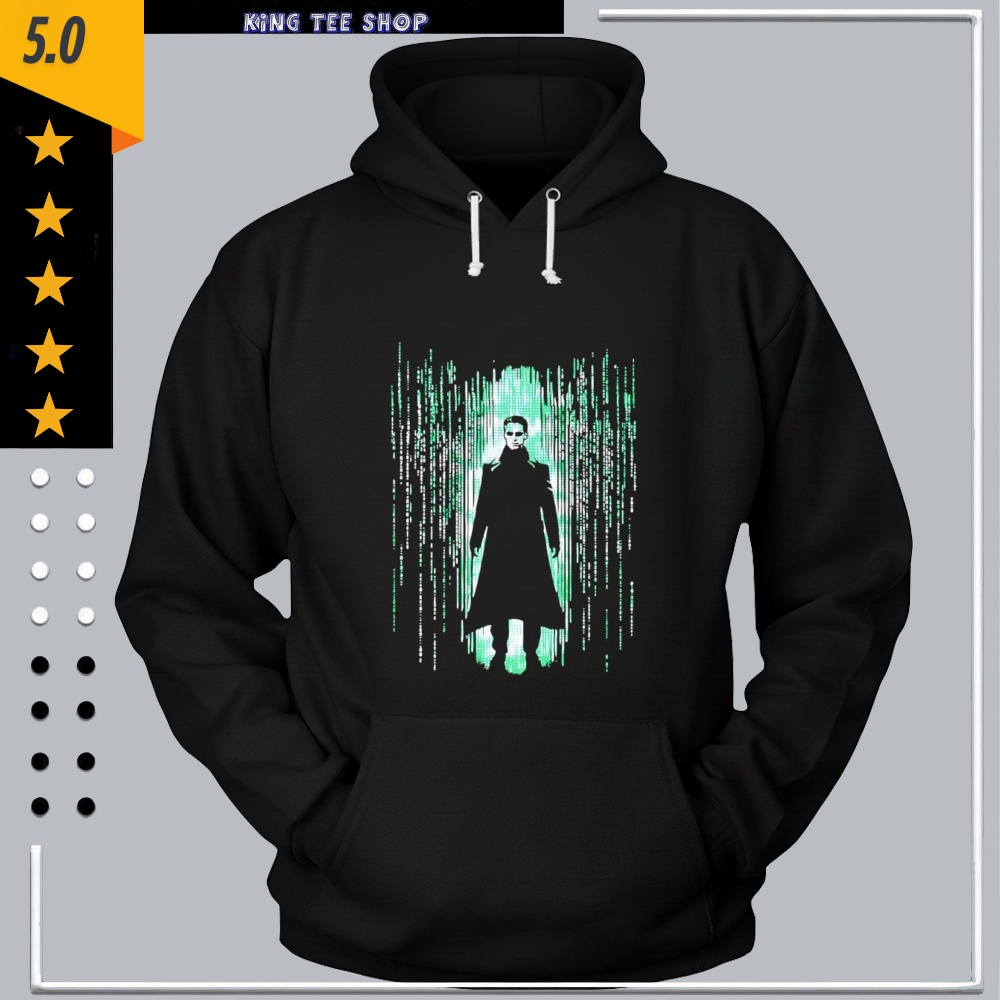 Neo The Matrix coded rain shirt