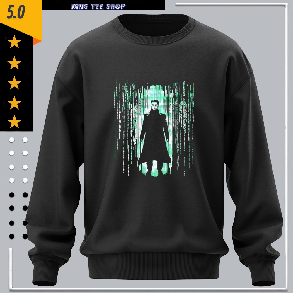 Neo The Matrix coded rain shirt