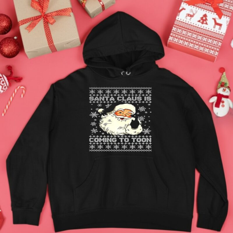 Newcastle Santa Claus is coming to Toon ugly Christmas_Hoodie