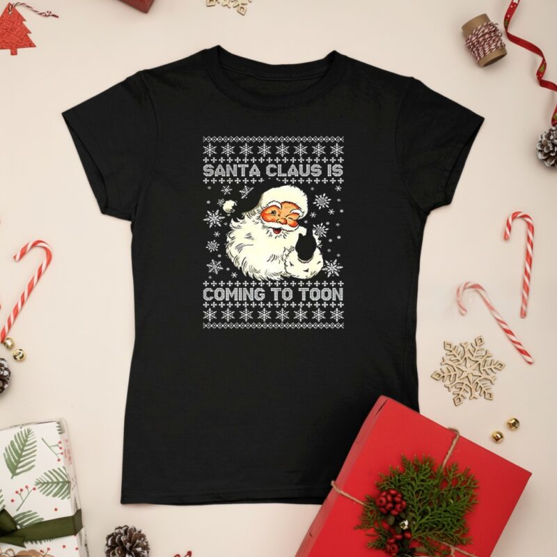 Newcastle Santa Claus is coming to Toon ugly Christmas_Ladies T-Shirt