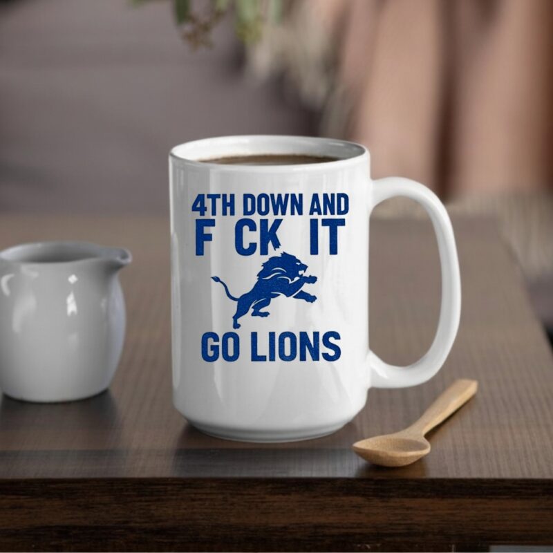 Official Detroit Lions NFL Football 4th down and fuck it go Lions_Mug