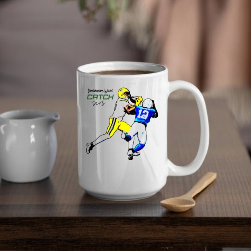 Official Dontayvion Wicks Catch Green Bay Packers vs Lions Detroit signature_Mug