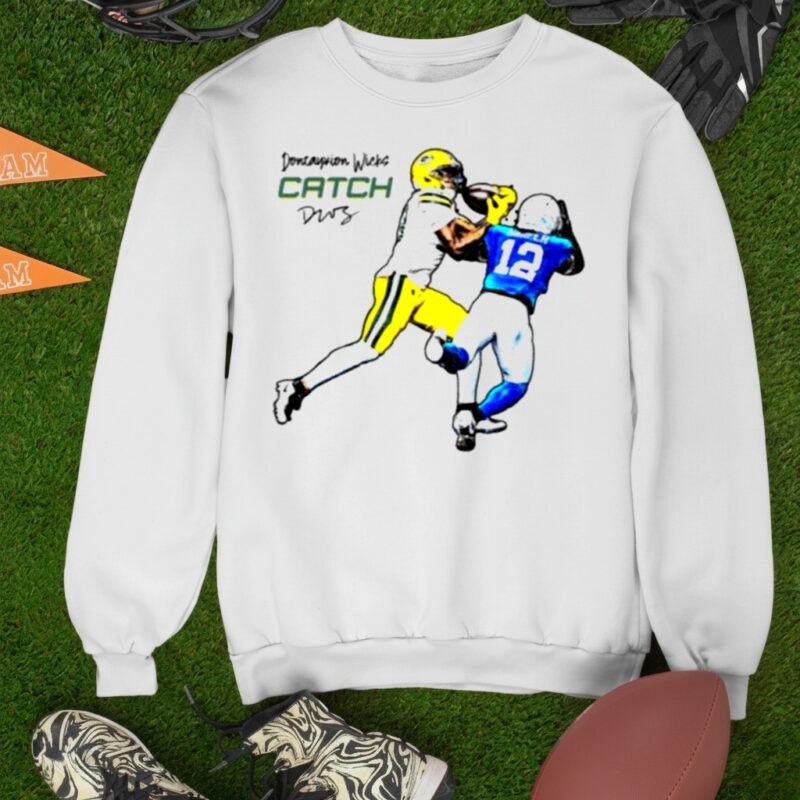 Official Dontayvion Wicks Catch Green Bay Packers vs Lions Detroit signature_Sweatshirt