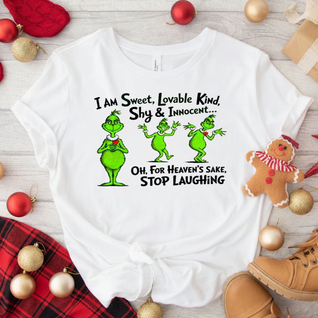Official Grinch I am sweet lovable kind shy and innocent Christmas shirt