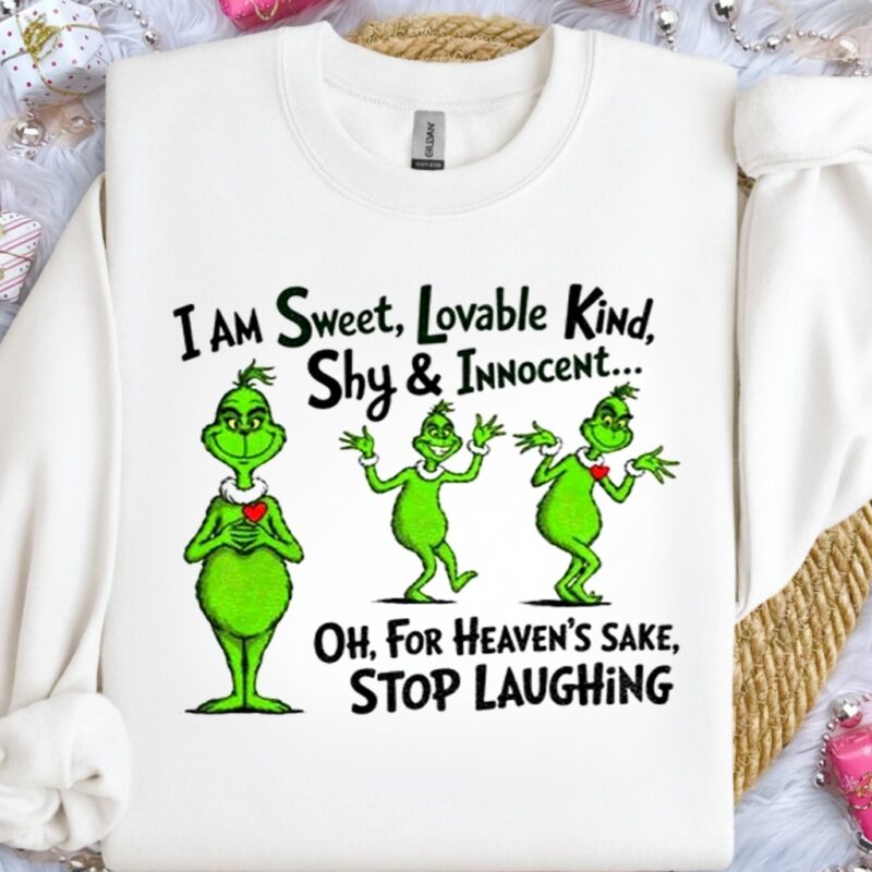 Official Grinch I am sweet lovable kind shy and innocent Christmas_Crewneck Sweatshirt