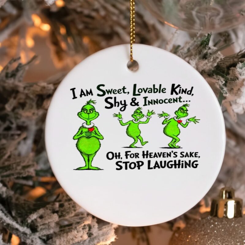 Official Grinch I am sweet lovable kind shy and innocent Christmas_Ornaments