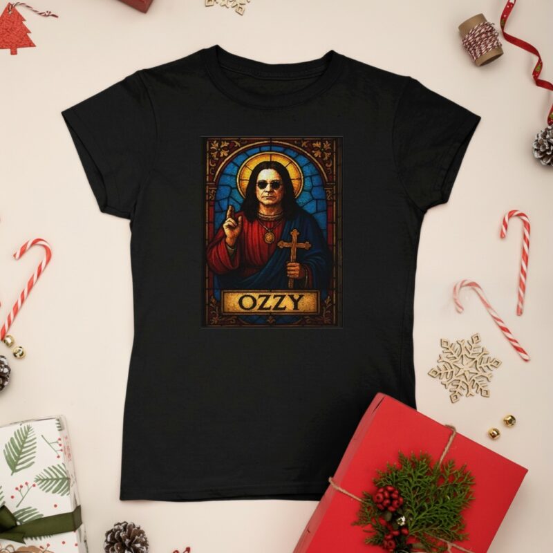 Ozzy Osbourne Jesus Merry Christmas 2025_Ladies T-Shirt
