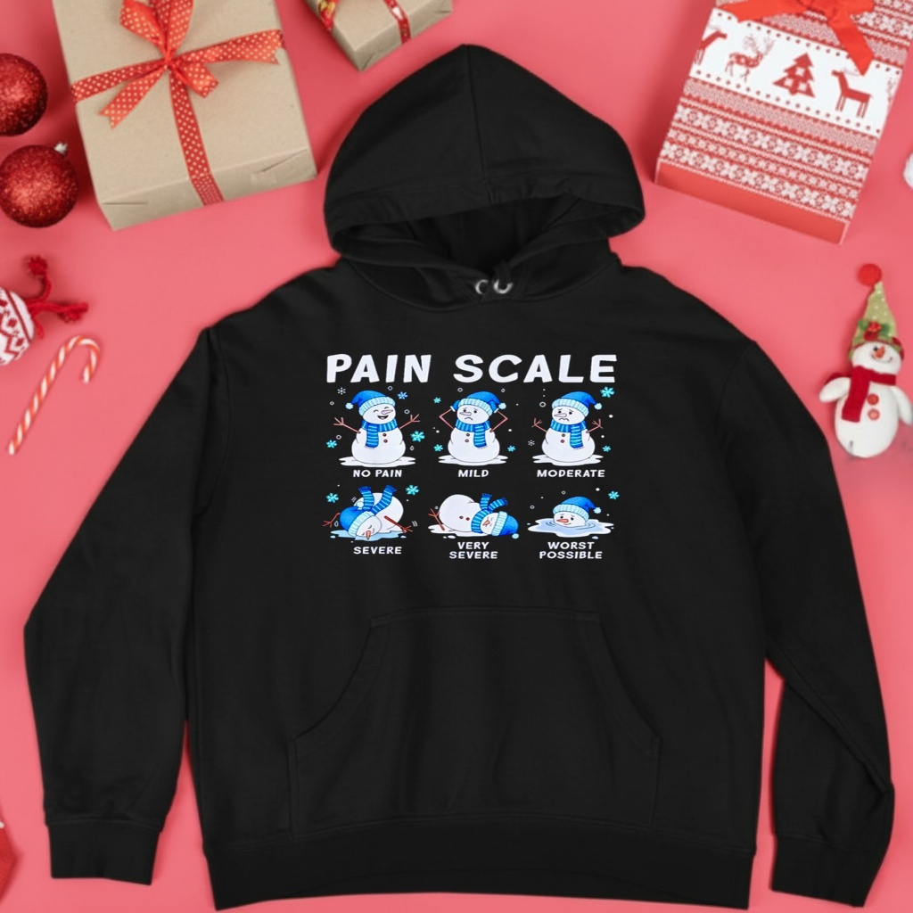Pain Scale Snowman Nurse Christmas Xmas Snow Pajamas Holiday Shirt