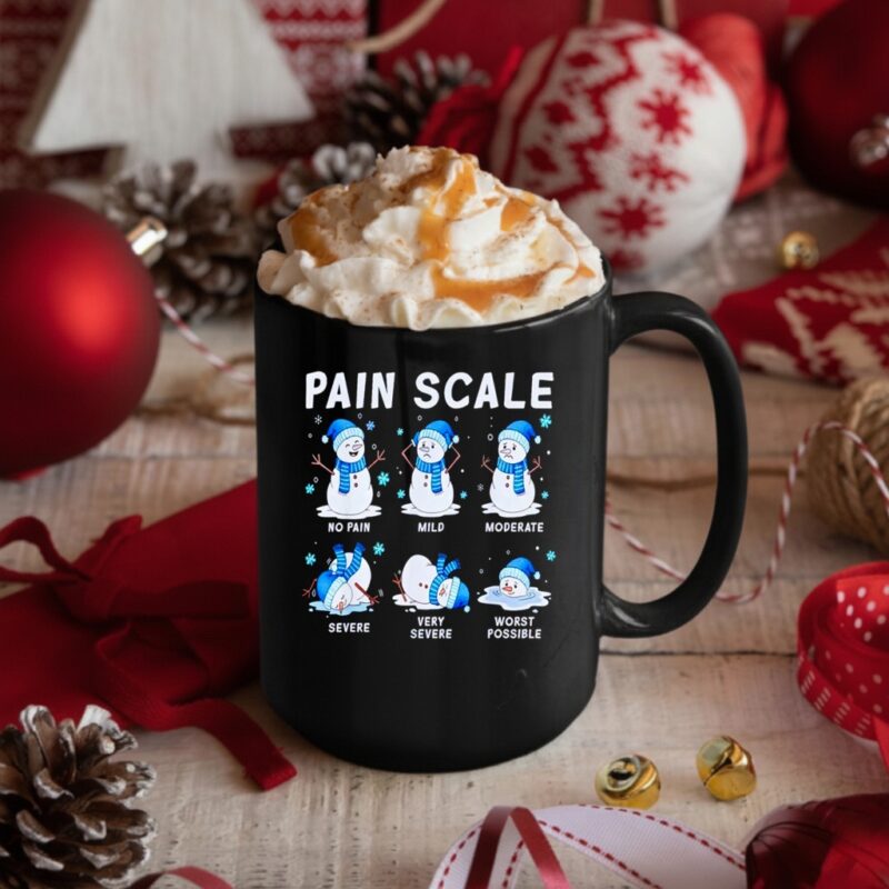 Pain Scale Snowman Nurse Christmas Xmas Snow Pajamas Holiday_Mug