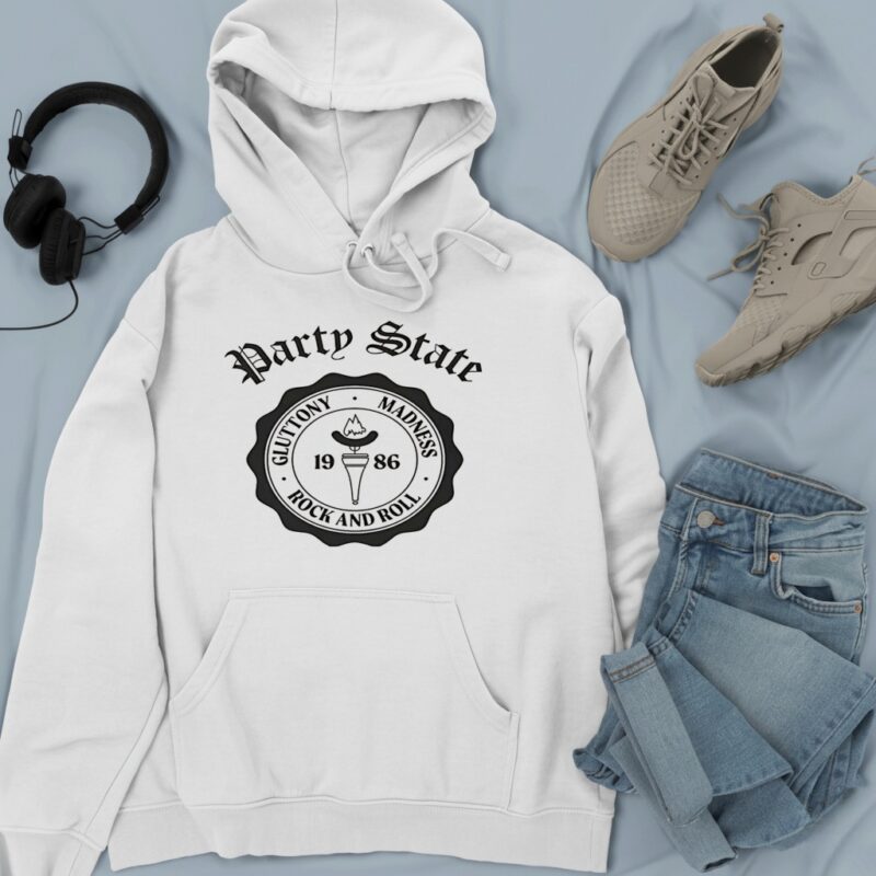 Party State Gluttony Madness rock and roll 1986 logo_Hoodie