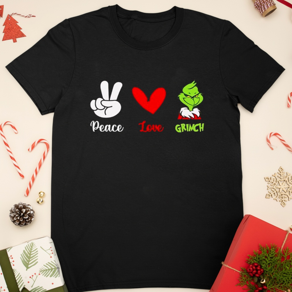Peace Love Grinch Festive Holiday shirt