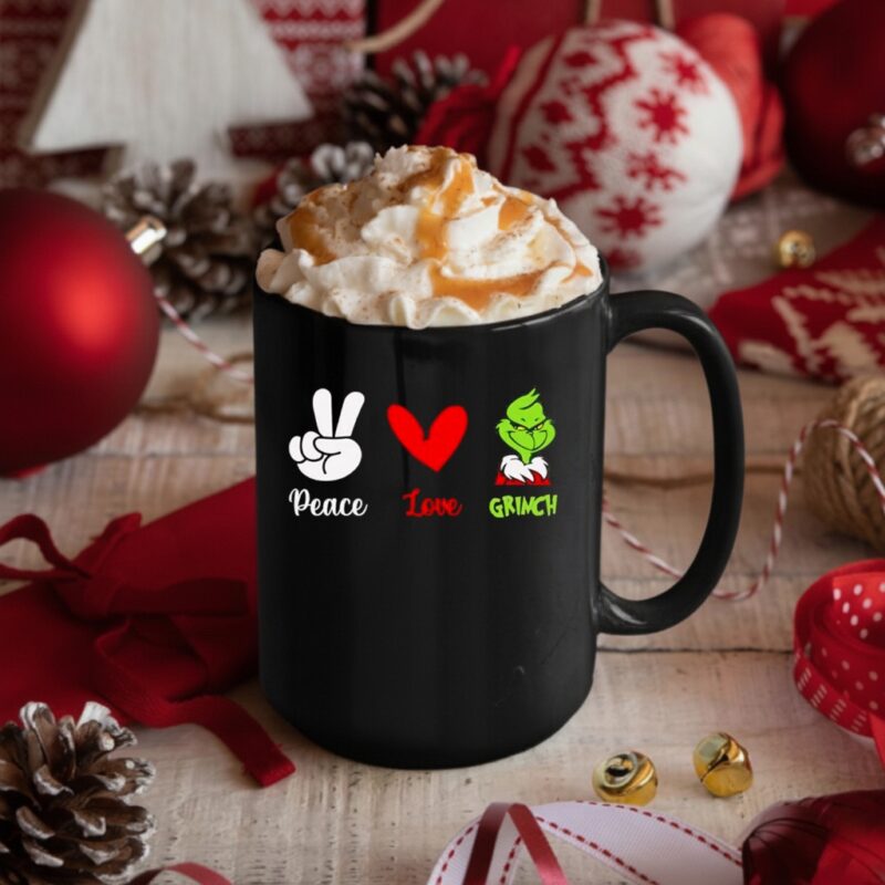 Peace Love Grinch Festive Holiday_Mug