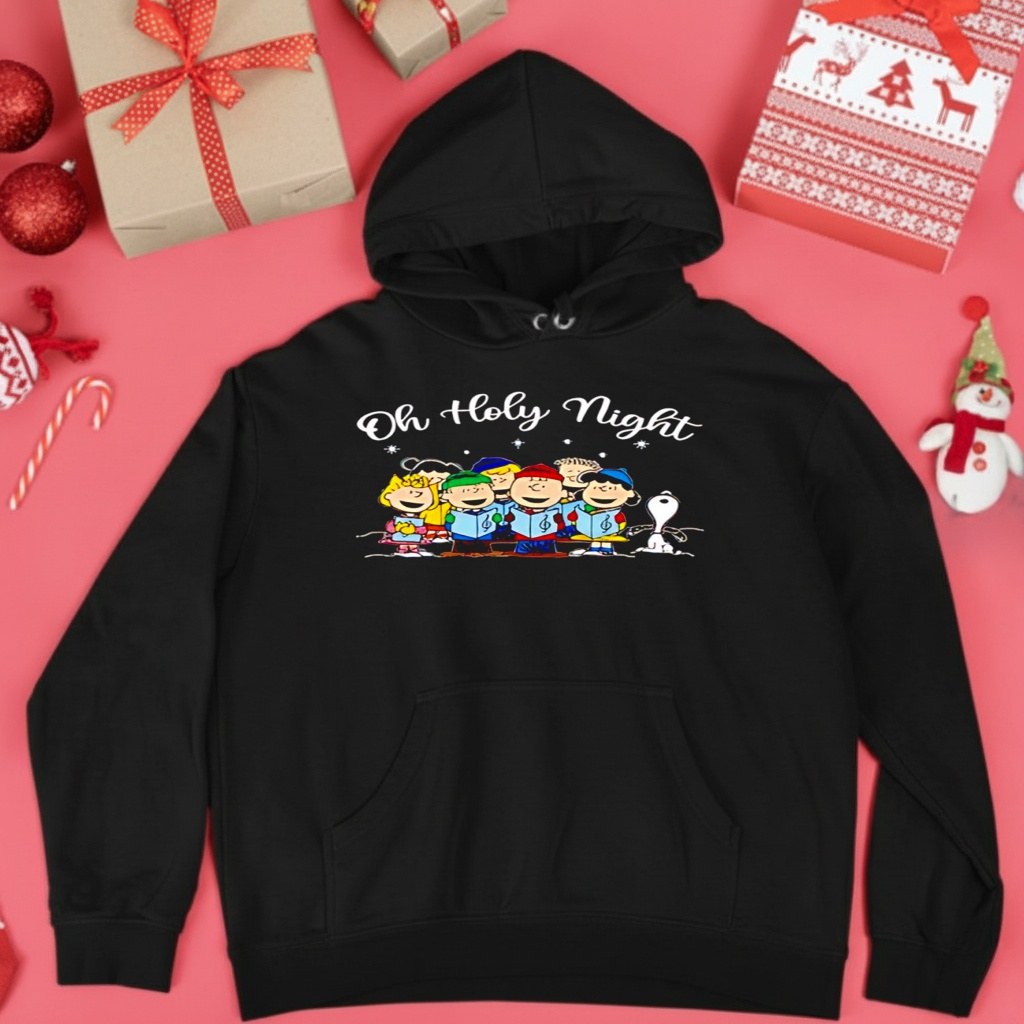 Peanuts characters Oh Holy Night Christmas carol shirt