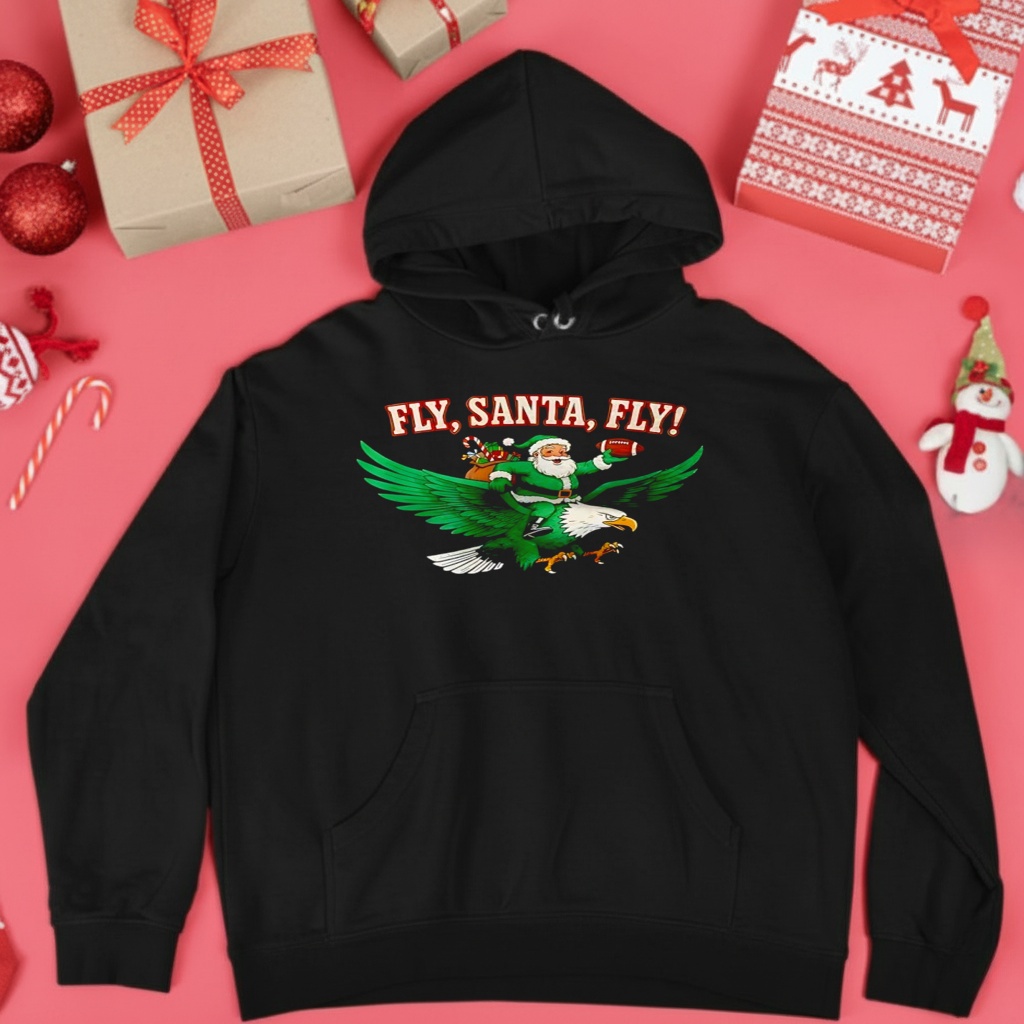 Philadelphia Eagles fly Santa fly Christmas shirt