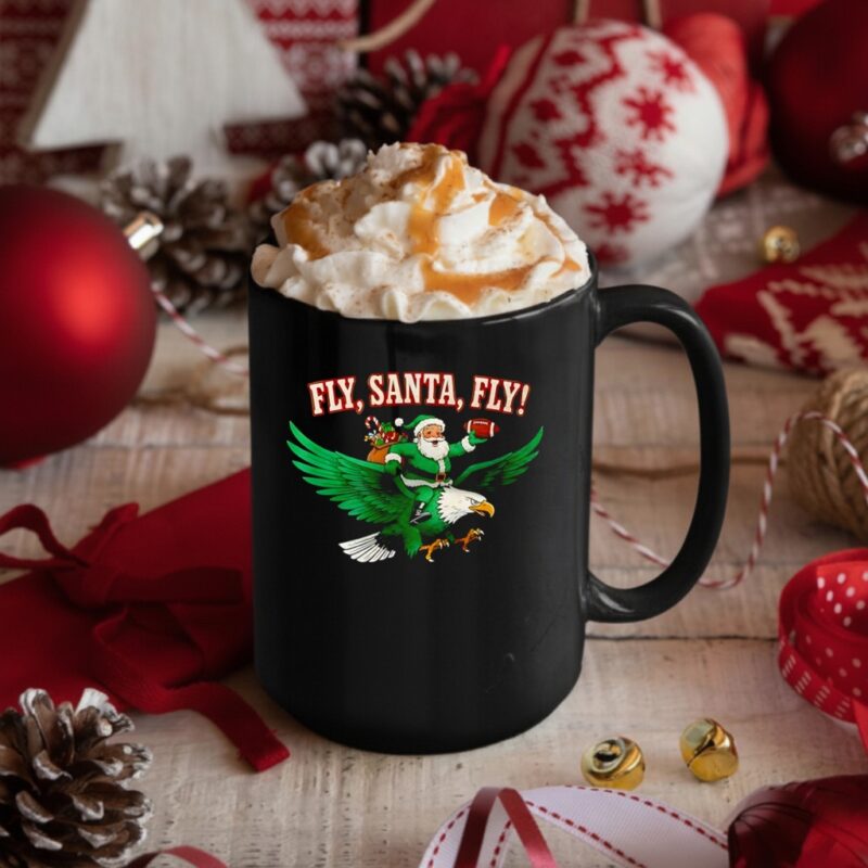 Philadelphia Eagles fly Santa fly Christmas_Mug