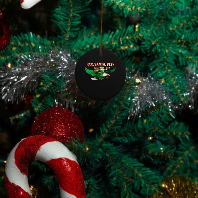 Philadelphia Eagles fly Santa fly Christmas_Ornaments