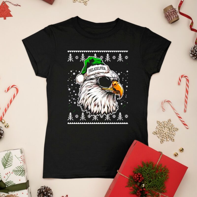 Philadelphia Eagles football mascot ugly Christmas_Ladies T-Shirt