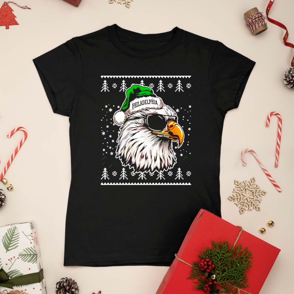 Philadelphia Eagles football mascot ugly Christmas shirt