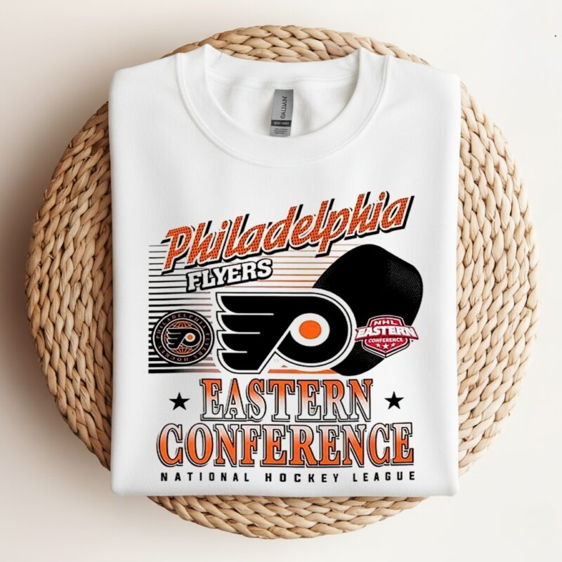 Philadelphia Flyers NHL Eastern Conference logo and ball_Crewneck Sweatshirt