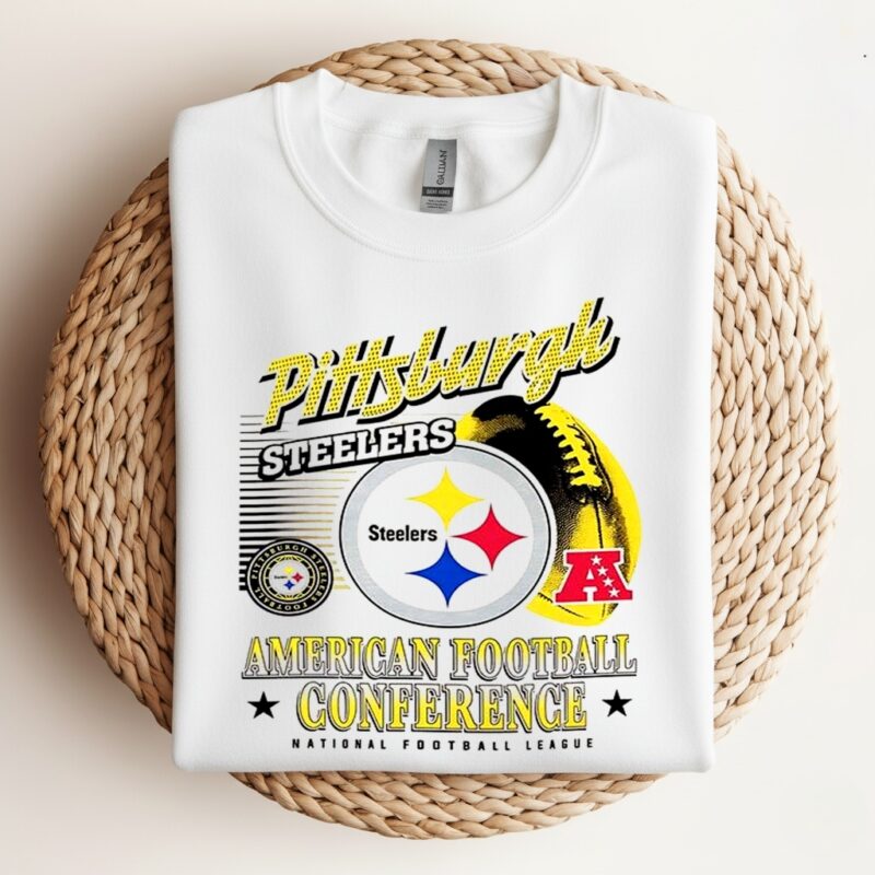 Pittsburgh Steelers NFL American football conference logo ball retro_Crewneck Sweatshirt