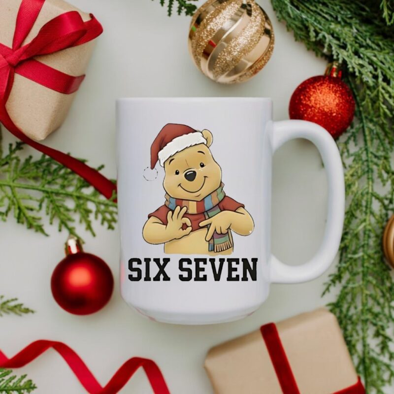 Pooh Santa hat Six Seven graphic_Ceramic Mug