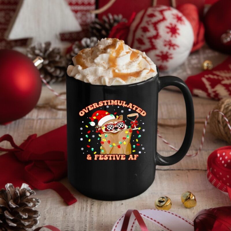Raccoon overstimulated and festive af_Mug