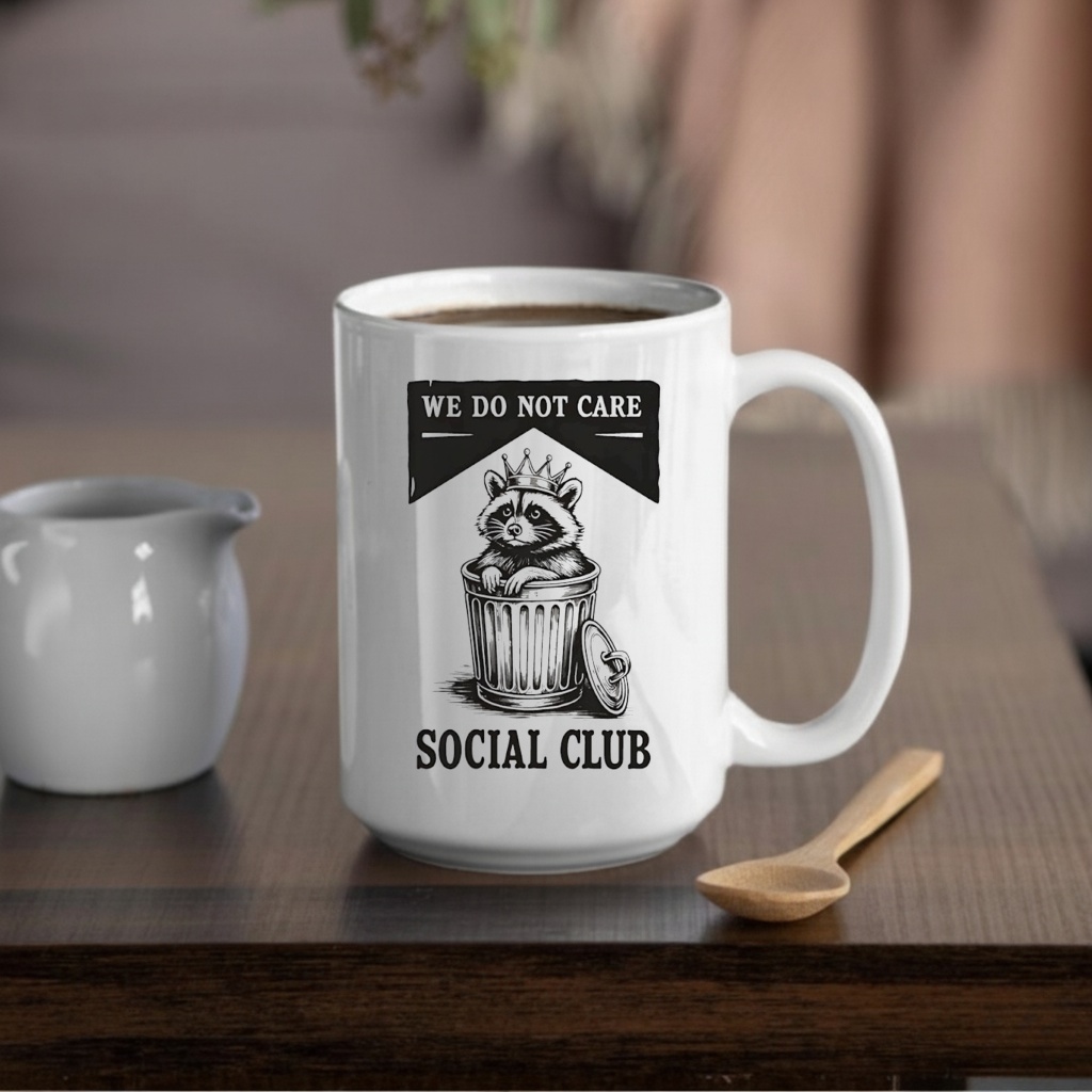 Raccoon trash we do not care social club shirt
