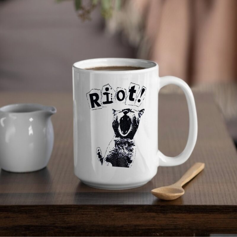 Riot cat anarchy revolution kitten vintage_Mug