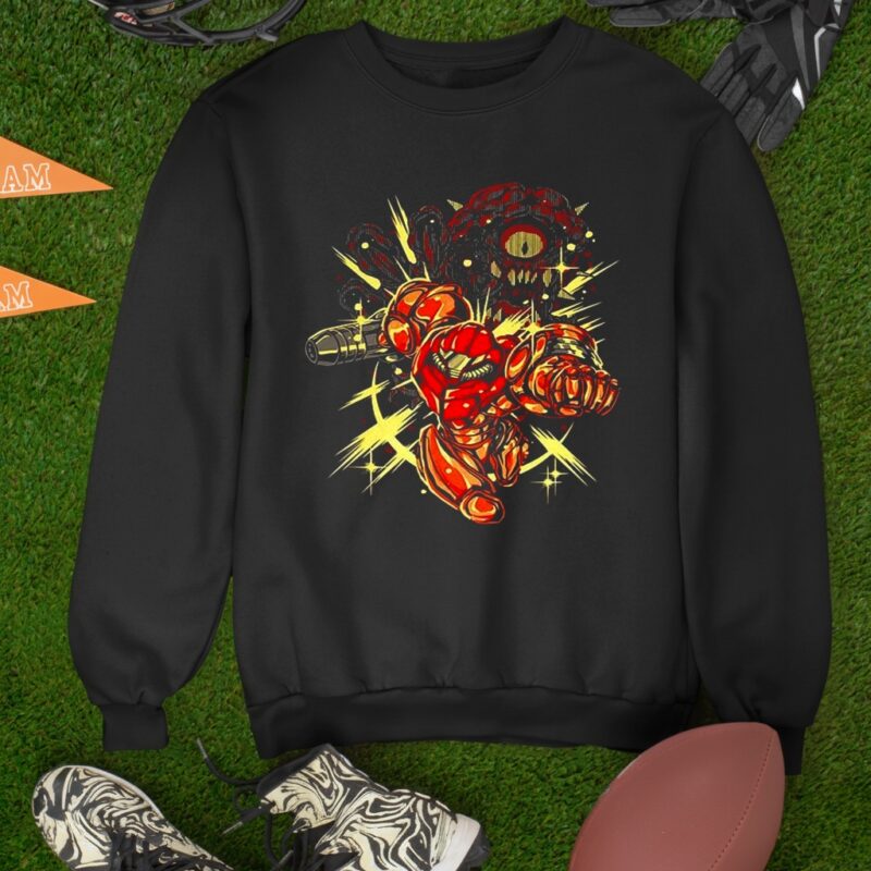 Samus Aran vs Mother Brain Metroid video game Glow Of Hope_Sweatshirt