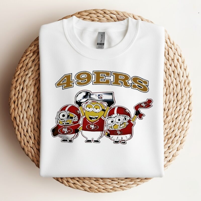 San Francisco 49ers Minions Celebrate Football_Crewneck Sweatshirt