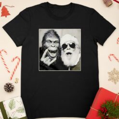Santa Claus Selfie Bigfoot Christmas Sasquatch Rock shirt