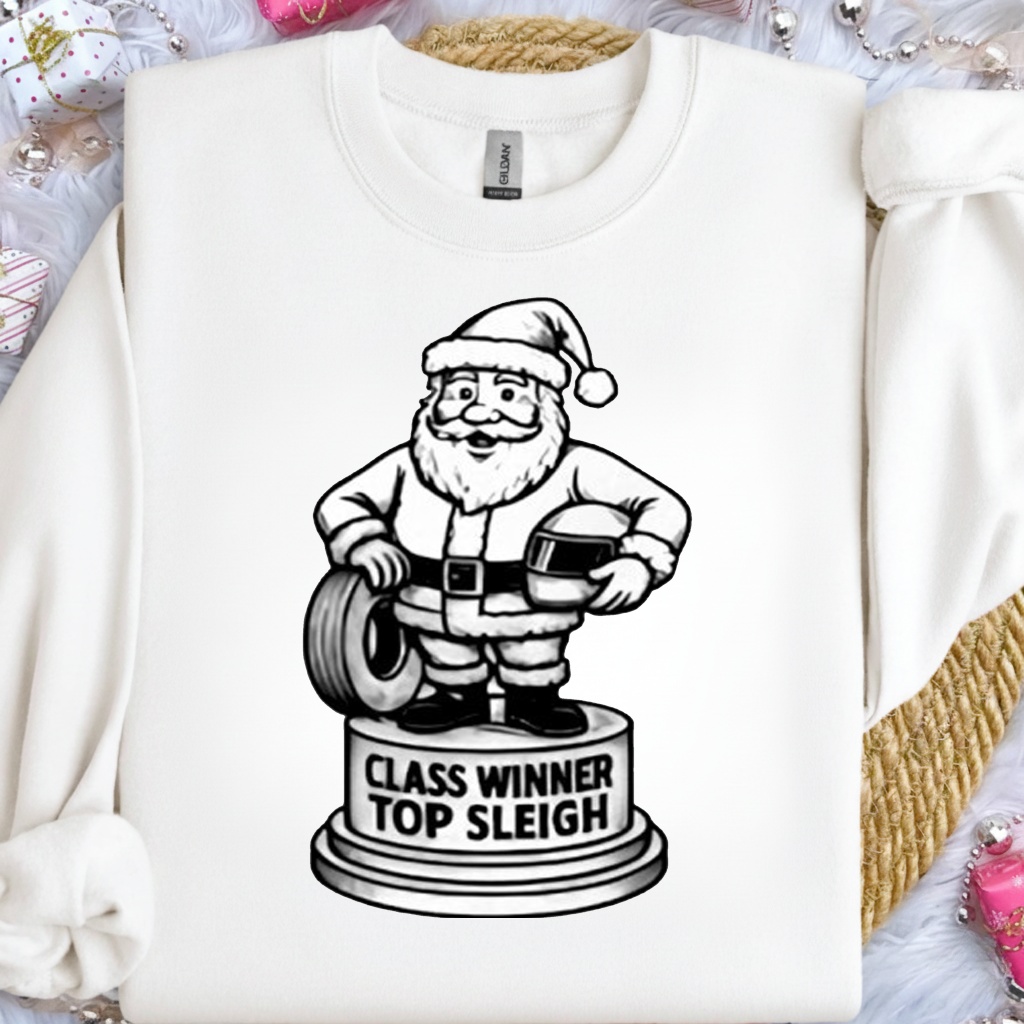Santa Claus class winner top sleigh shirt