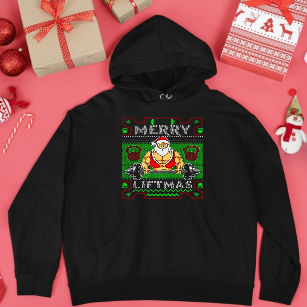 Santa Merry Liftmas Strength Christmas shirt