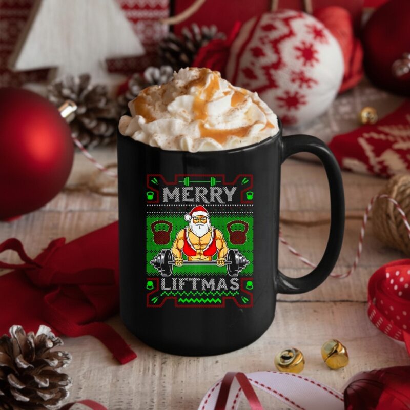 Santa Merry Liftmas Strength Christmas_Mug