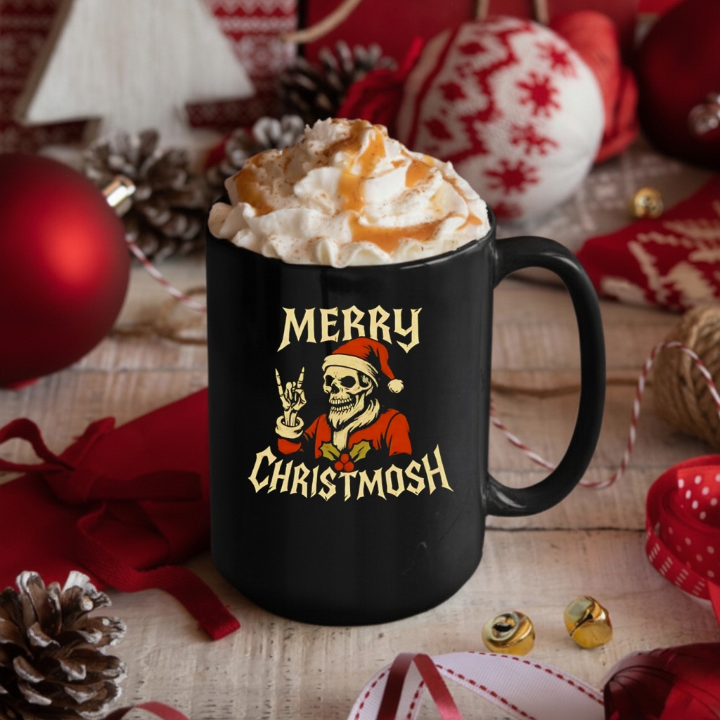 Santa skeleton rock and roll hand Merry Christmosh Christmas shirt