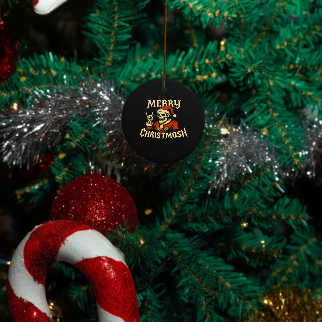 Santa skeleton rock and roll hand Merry Christmosh Christmas shirt